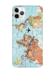 Матовий чохол з рожевими боками на iPhone 11 Pro (5.8) :: Карта світу (принт 318)