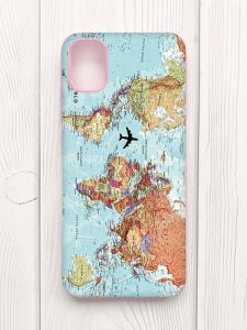 Матовий чохол з рожевими боками на Samsung Galaxy A04E/A042 :: Карта світу (принт 318)