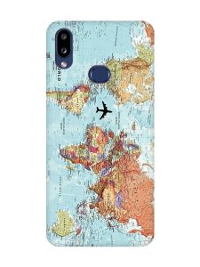 Матовий чохол з рожевими боками на Samsung Galaxy A10s (A107) :: Карта світу (принт 318)