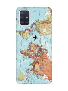 Матовий чохол з рожевими боками на Samsung Galaxy A51 :: Карта світу (принт 318)