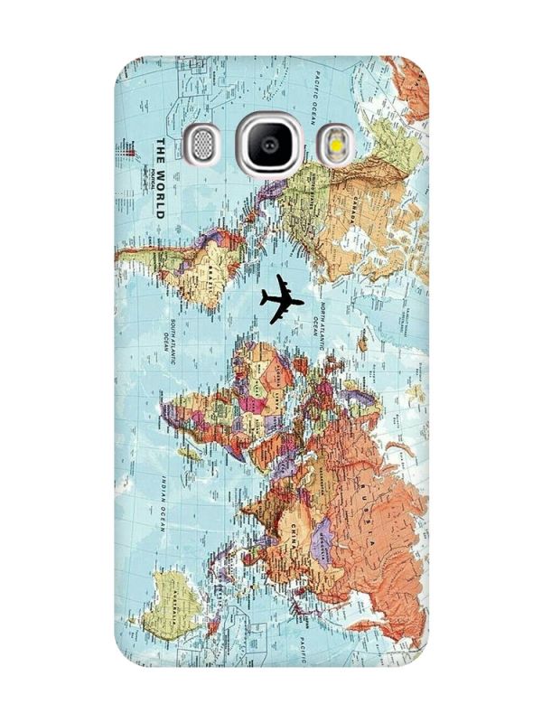 Матовий чохол з рожевими боками на Samsung Galaxy J5(2016) J510 :: Карта світу (принт 318)