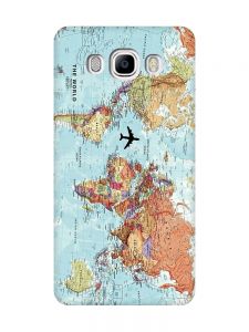 Матовий чохол з рожевими боками на Samsung Galaxy J7(2016) J710 :: Карта світу (принт 318)