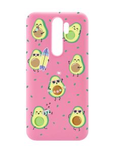 Матовий рожевий чохол на Xiaomi Redmi Note 8 Pro :: Авокадо на відпочинку (принт 302)