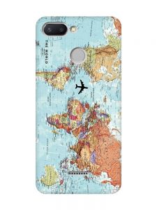 Матовий чохол з рожевими боками на Xiaomi Redmi 6 :: Карта світу (принт 318)