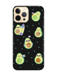 Матовий чорний чохол на Apple iPhone 12 Pro Max :: Авокадо на відпочинку (принт 302)