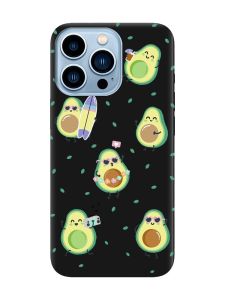 Матовий чорний чохол на Apple iPhone 13 Pro Max :: Авокадо на відпочинку (принт 302)
