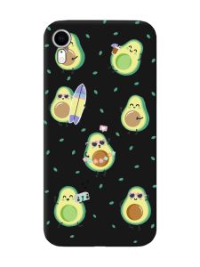 Матовий чорний чохол на Apple iPhone XR :: Авокадо на відпочинку (принт 302)