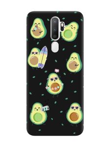 Матовий чорний чохол на Oppo A5 :: Авокадо на відпочинку (принт 302)