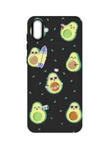 Матовий чорний чохол на Samsung Galaxy A04 :: Авокадо на відпочинку (принт 302)