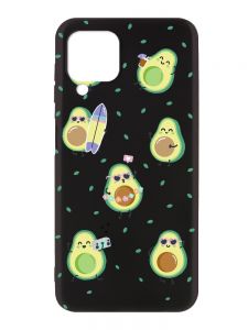 Матовий чорний чохол на Samsung Galaxy A12 :: Авокадо на відпочинку (принт 302)