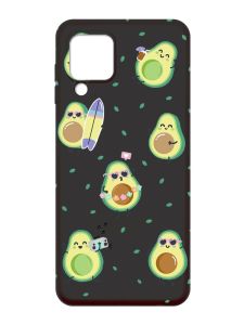 Матовий чорний чохол на Samsung Galaxy A22 4G/M32/M22 :: Авокадо на відпочинку (принт 302)