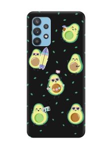 Матовий чорний чохол на Samsung Galaxy A32 :: Авокадо на відпочинку (принт 302)