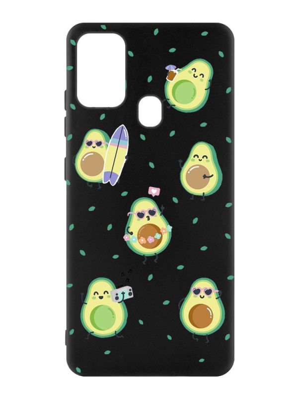 Матовий чорний чохол на Samsung Galaxy M30s/M21 :: Авокадо на відпочинку (принт 302)