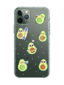 Прозорий чохол на iPhone 12 / 12 Pro :: Авокадо на відпочинку (принт 302)