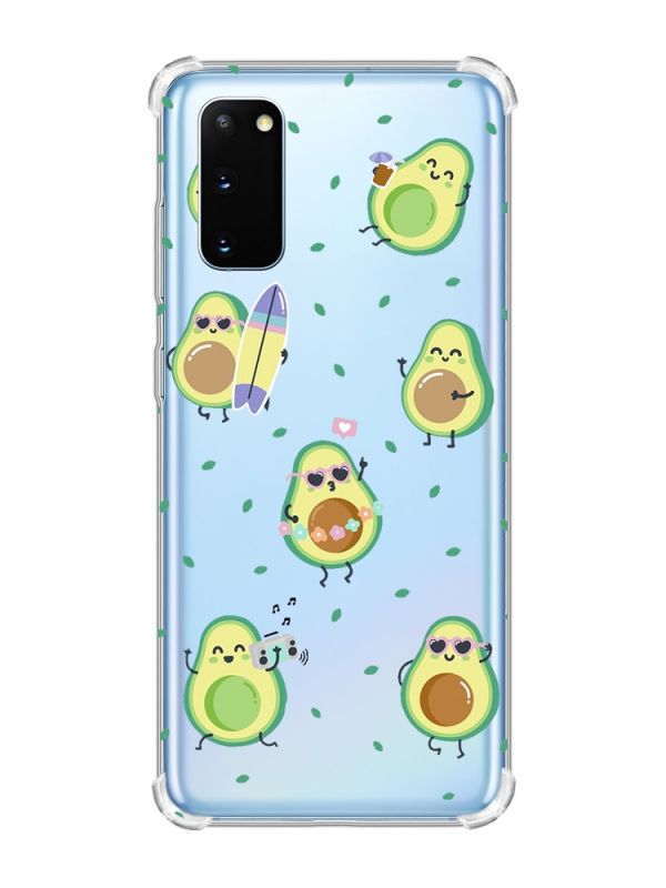Чохол із потовщеними кутами на Samsung Galaxy S20 Plus :: Авокадо на відпочинку (принт 302)