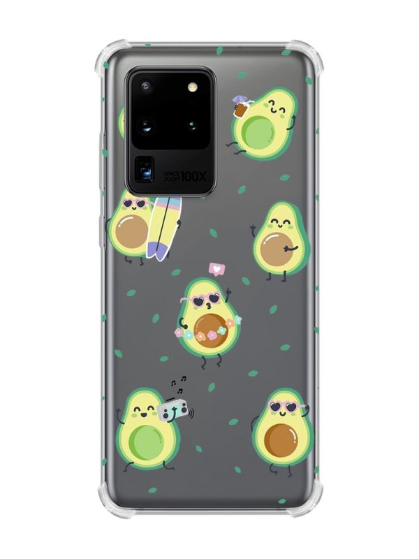 Чохол з потовщеними кутами на Samsung Galaxy S20 Ultra :: Авокадо на відпочинку (принт 302)