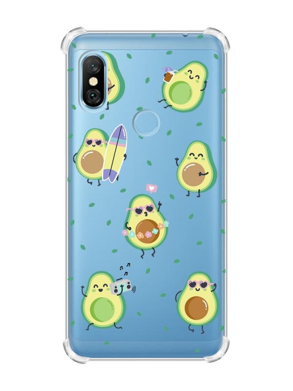 Чохол з потовщеними кутами на Xiaomi Redmi Note 6 Pro :: Авокадо на відпочинку (принт 302)