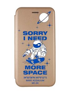 Чохол-книжка з малюнком для Samsung Galaxy A54 5G Золотий :: Космонавт на скейті (принт 248)