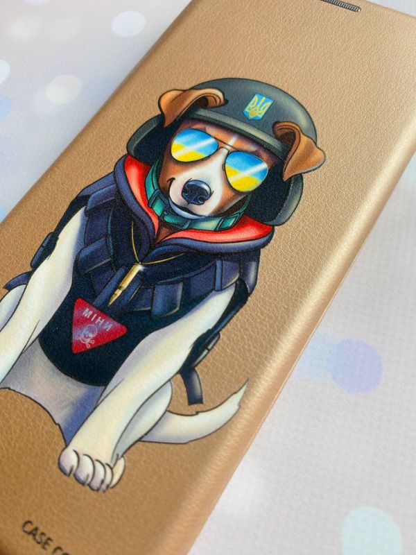 Чохол-книжка з малюнком для Samsung Galaxy A52 Золотий; Патрон (патріотичний принт 4)