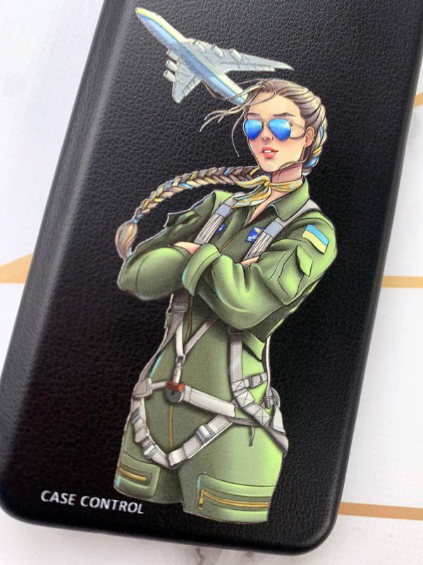 Чохол-книжка з малюнком для Samsung Galaxy A33 5G Чорний; Дівчина-пілот (патріотичний принт 6)