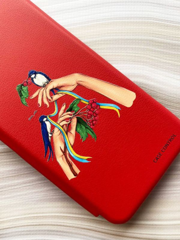 Чохол-книжка з малюнком для Samsung Galaxy А50 (2019) А505/A30s Червоний; Ластівки (патріотичний принт 15)