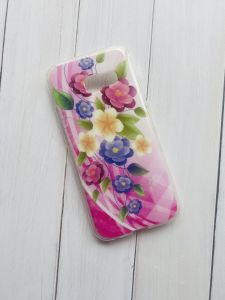 Силіконовий чохол із малюнком для Samsung Galaxy А3(2017) А320 Дрібні квіти на рожевому