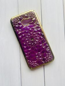 Силіконовий чохол для Samsung Galaxy А3(2017) А320 Ромби випуклі. Фіолетова павутинка