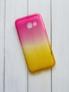 Силіконовий чохол для Samsung Galaxy А3(2017) А320 Амбре. Рожево-жовтий