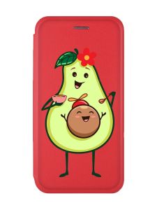 Чохол-книжка з малюнком для Xiaomi Redmi 9А Червоний :: Малюк Авокадо (принт 309)