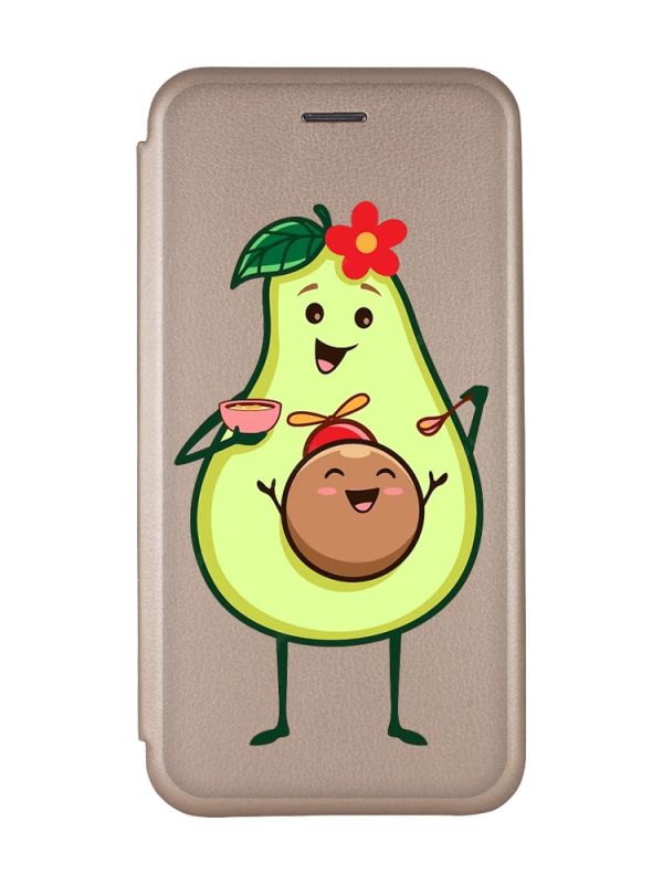 Чохол-книжка з малюнком для Samsung Galaxy А30 (2019) А305/ A20 Золотий :: Малюк Авокадо (принт 309)