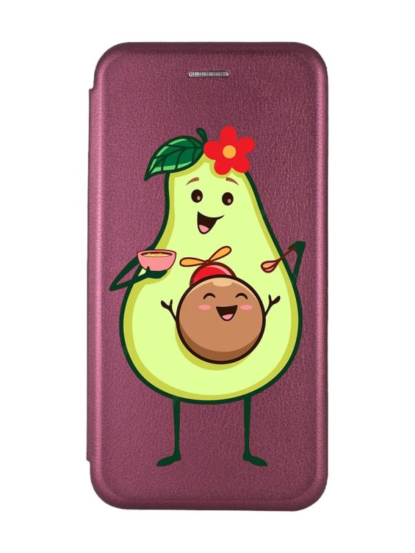 Чохол-книжка з малюнком на Samsung Galaxy M30s / М21 Бордовий :: Малюк Авокадо (принт 309)