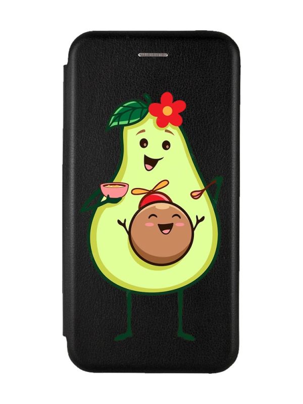 Чохол-книжка з малюнком для Samsung Galaxy A32 5G Чорний :: Малюк Авокадо (принт 309)