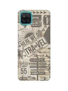 Матовий чохол з бірюзовими боками на Samsung Galaxy A12 :: Мандри (принт 324)