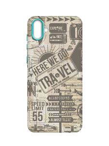 Матовий чохол з бірюзовими боками на Samsung Galaxy A04 :: Мандри (принт 324)