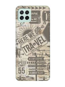 Матовий чохол з бірюзовими боками на Samsung Galaxy A22 4G/ M32/ M22 :: Мандри (принт 324)