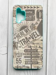 Матовий чохол з бірюзовими боками на Samsung Galaxy A32 :: Мандри (принт 324)