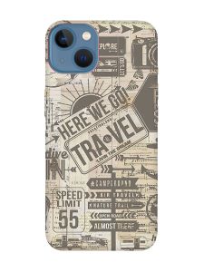 Матовий чохол з червоними боками на Apple iPhone 13 :: Мандри (принт 324)