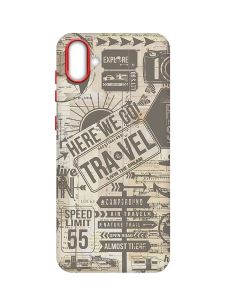 Матовий чохол з червоними боками на Samsung Galaxy A04 :: Мандри (принт 324)