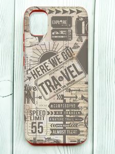 Матовий чохол з червоними боками на Samsung Galaxy A04E/A042 :: Мандри (принт 324)