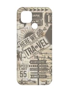 Матовий чохол з червоними боками на Xiaomi Redmi 10C :: Мандри (принт 324)