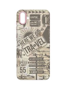 Матовий чохол з рожевими боками на Samsung Galaxy A04 :: Мандри (принт 324)