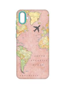 Матовий чохол з бірюзовими боками на Samsung Galaxy A04 :: Подорожі. Карта (принт 320)