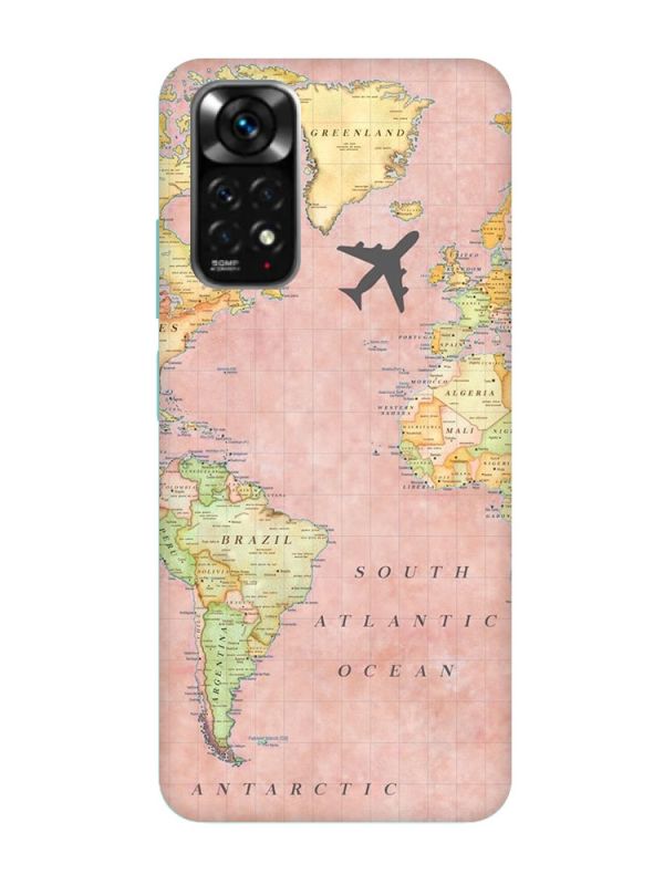 Матовий чохол з бірюзовими боками на Xiaomi Redmi Note 11 :: Подорожі. Карта (принт 320)