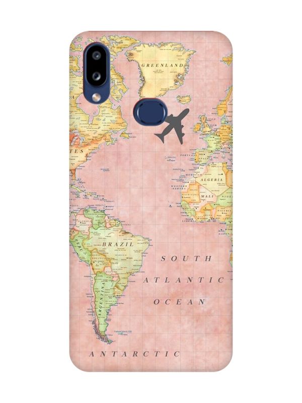 Матовий чохол з червоними боками на Samsung Galaxy A10s (A107) :: Подорожі. Карта (принт 320)