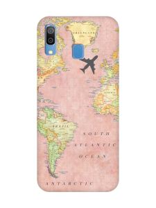 Матовий чохол з червоними боками на Samsung Galaxy A30 (2019) / A20 (2019) :: Подорожі. Карта (принт 320)