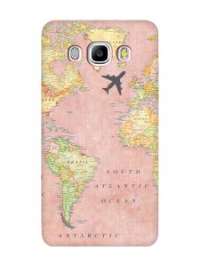 Матовий чохол з червоними боками на Samsung Galaxy J5 (2016) J510 :: Подорожі. Карта (принт 320)