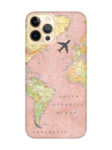 Матовий чохол з рожевими боками на Apple iPhone 12 Pro Max :: Подорожі. Карта (принт 320)