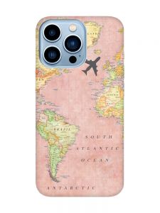 Матовий чохол з рожевими боками на Apple iPhone 13 Pro Max :: Подорожі. Карта (принт 320)