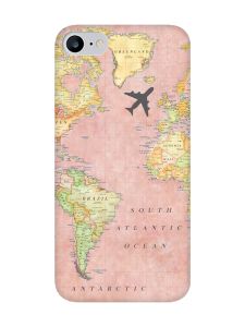 Матовий чохол з рожевими боками на iPhone 7 / 8 :: Подорожі. Карта (принт 320)