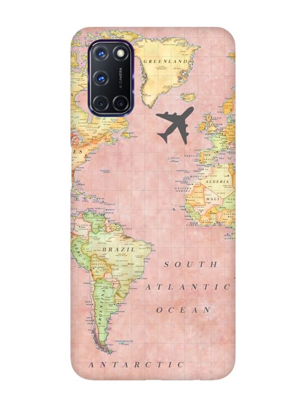 Матовий чохол з рожевими боками на Oppo A52/A72/A92 :: Подорожі. Карта (принт 320)